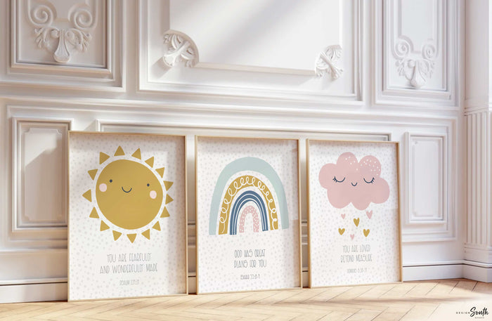 Christian nursery wall decor, bible verse wall art, nursery bible wall art, church nursery room decor, christian nursery or bedroom wall art