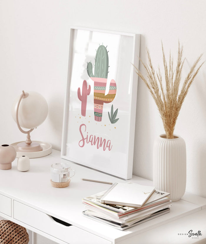 Boho nursery decor, boho nursery wall art idea, print set llama mauve pink succulents, llama themed baby room, wall decor girl bedroom llama