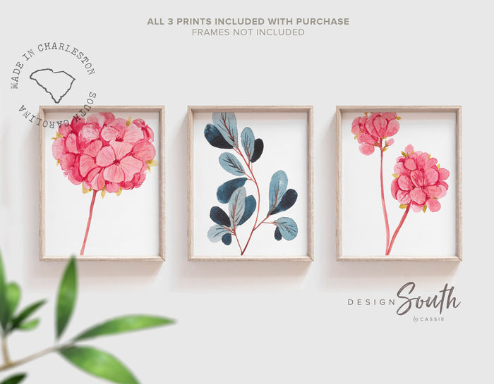 Home decor wall art, adult bathroom, guest bathroom, botanical watercolor wall art prints, bathroom wall decor, floral bathroom, flower art