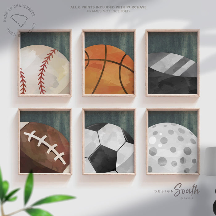 Sports Nursery Art Prints: Industrial Kids Room Decor