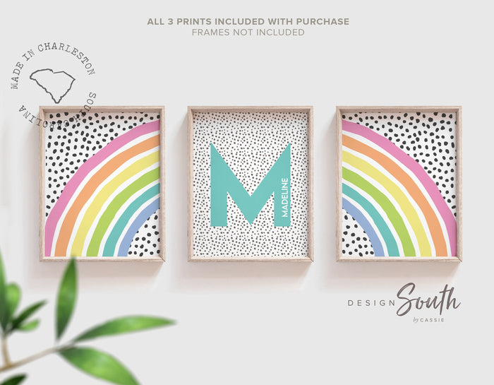 Pastel rainbow art, personalized name with rainbow, little girl rainbow, pastel rainbow theme decor, baby room pastel rainbow, room rainbow