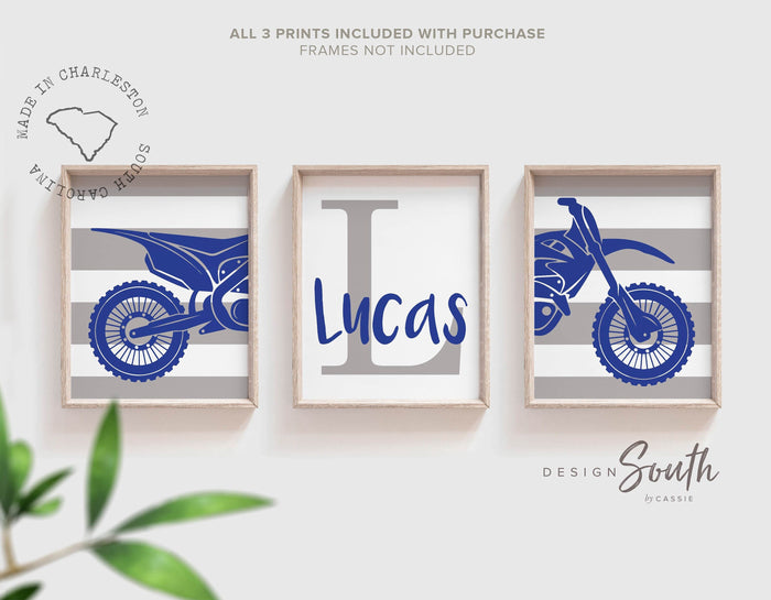 Boys cobalt blue and gray bedroom dirt bike theme, boys cobalt blue gray big boy bedroom, modern kids room dirt bikes, blue gray motocross