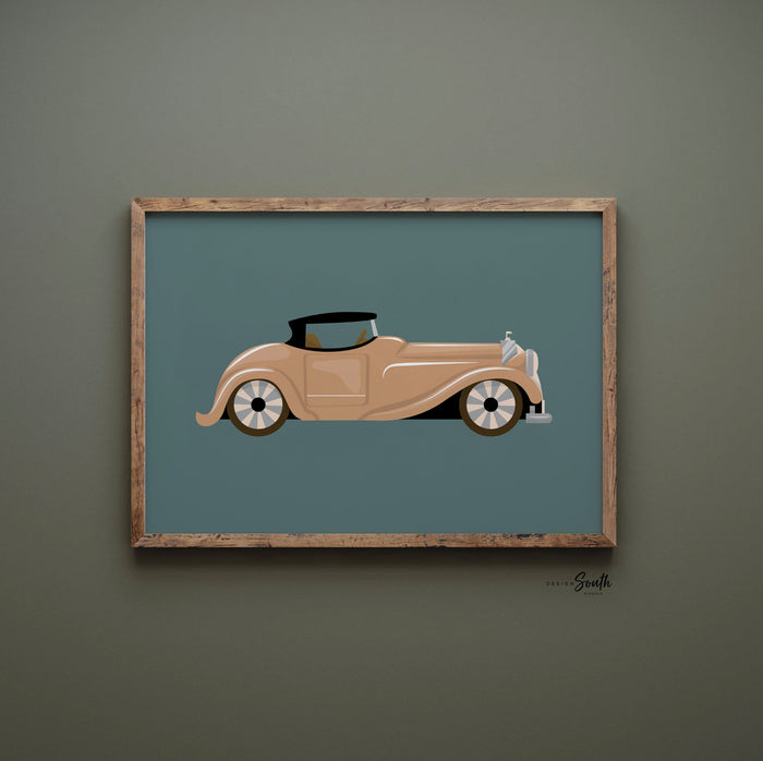 Retro car nursery decor, retro kids car decor, big boy bedroom vintage car art set, boy bedroom ideas, playroom boy wall, car nursery gift