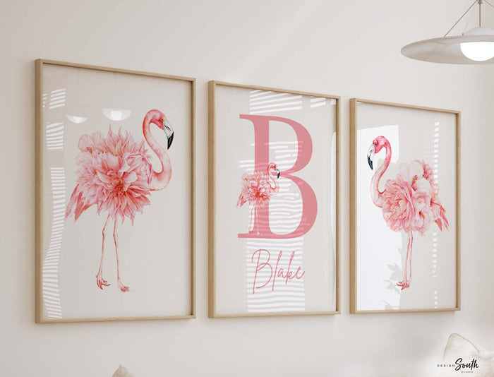 Tropical nursery baby gift, pink flamingos nursery wall, flamingo little girl bedroom, baby girl nursery ideas, themed nursery tropical girl