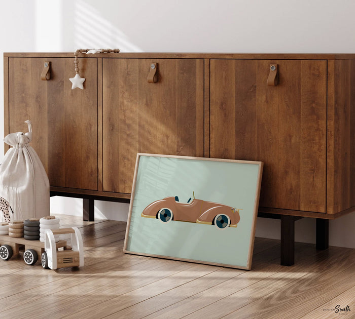 Vintage car collection, vintage car nursery, car art prints, set of 4 car prints, classic car wall art for nursery, boy bedroom car themed