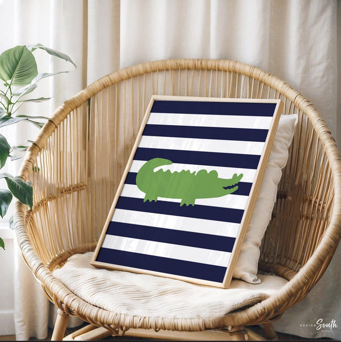 Little boy bathroom decor, gator bathroom, navy blue and green alligator bathroom, boys bathroom decor, wash brush floss flush, alligators
