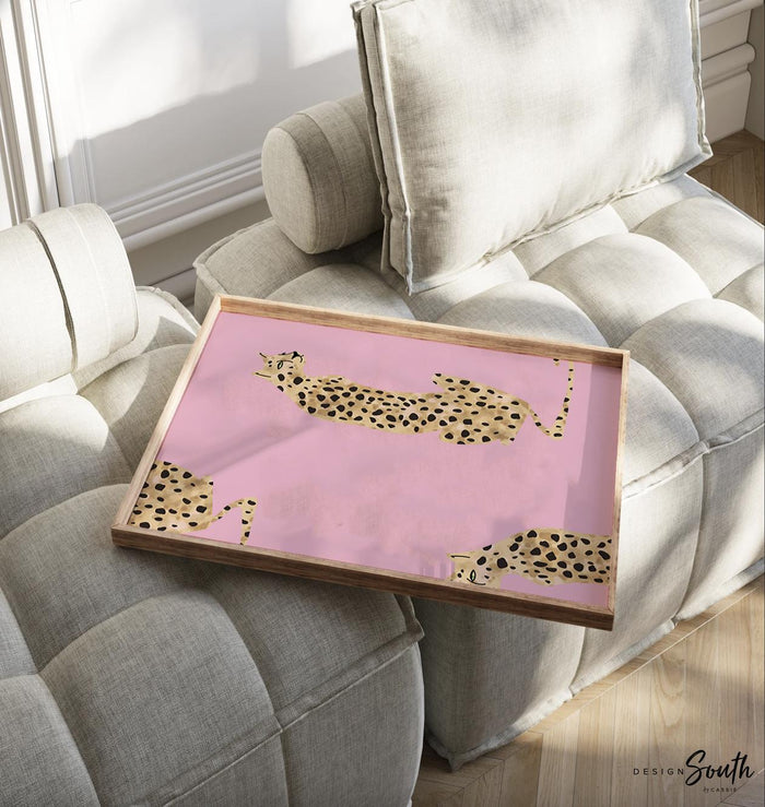 Pink leopard print wall decor, boho modern nursery art, pink safari nursery decor, wall art for girls room, little girl bedroom pink boho