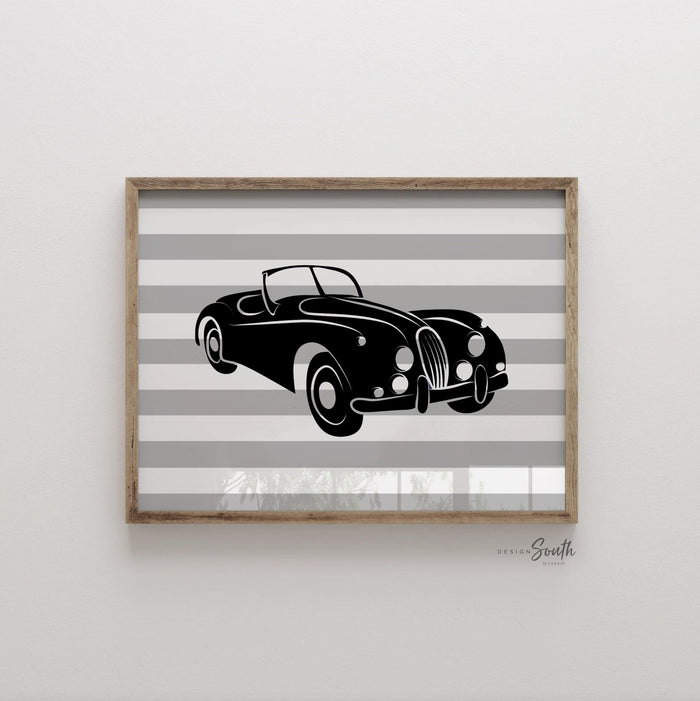 Red and black boys car truck wall art, cars wall art, car truck decor, personalized boys art red black car truck, vintage cars nursery decor