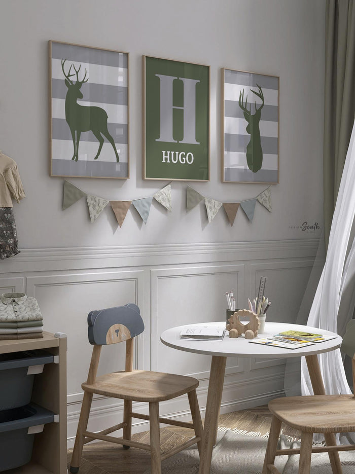 Buck Deer Boys' Room Art — Personalized Deer Hunting Prints