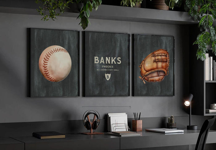 Personalized Baseball Nursery Prints: Vintage Sports Decor