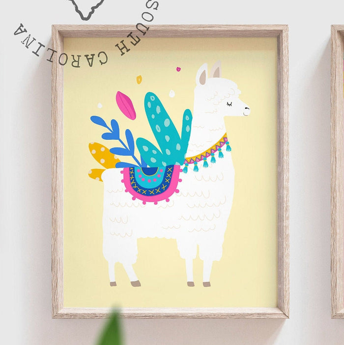 Llama nursery decor, llama nursery art, llama theme, llama baby decor, llama print, llama wall art, girl nursery prints, alpaca nursery art