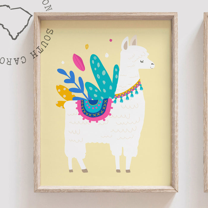 Llama nursery decor, llama nursery art, llama theme, llama baby decor, llama print, llama wall art, girl nursery prints, alpaca nursery art
