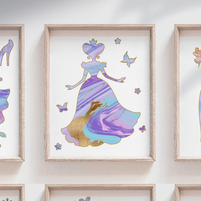 Blue Princess Girls' Room Decor — Royal Princess Wall Art