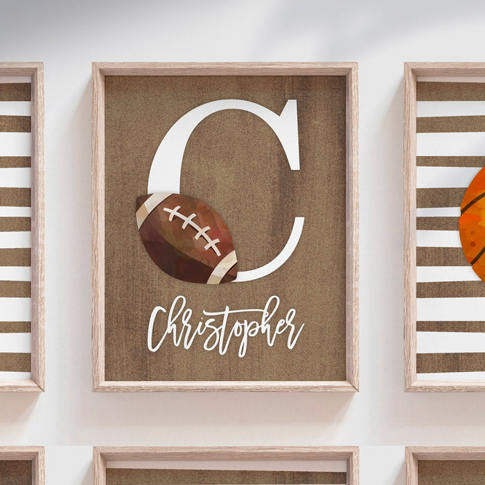 Rustic industrial kids room sports decor, modern sports nursery art set, industrial kids playroom decor, gift for boy sports theme, kid room
