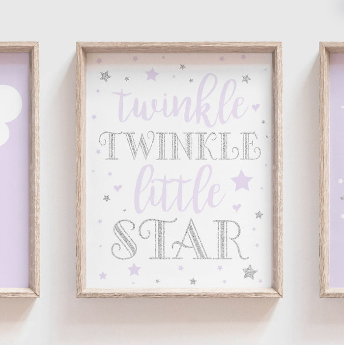 Nursery prints, nursery wall art, twinkle twinkle little star, nursery decor, pink wall art, nursery quote print, baby girl nursery decor