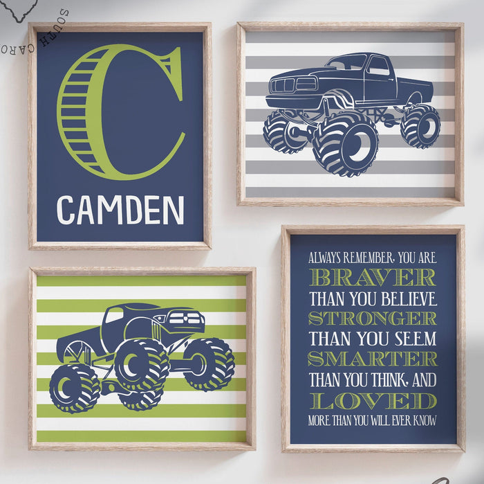 Big boy bedroom trucks, boys truck theme, monster truck theme bedroom wall art, monster truck prints for boys, truck art, truck decor boys