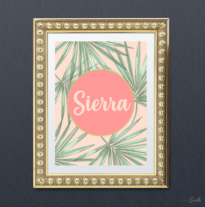 Coral gold flamingo nursery decor, girls nursery decor coral and gold, tropical nursery theme, girls tropical bedroom, wall decor coral gold