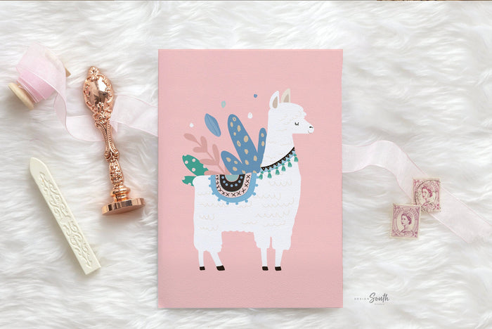 Llama Bathroom Decor — Llama & Cactus Kids' Prints, Set of 3