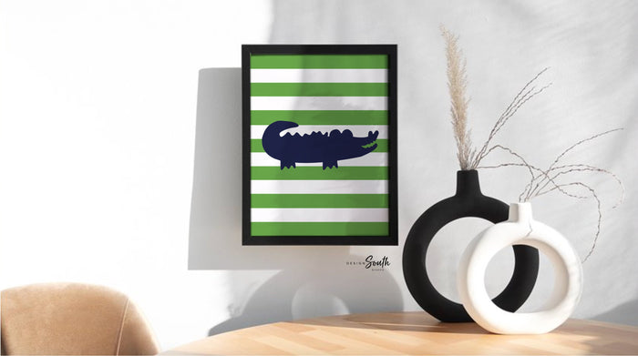Bathroom decor, alligator bathroom decor, children's bathroom decor, boy girl bathroom, pink, navy blue, green, wash, brush, floss, flush