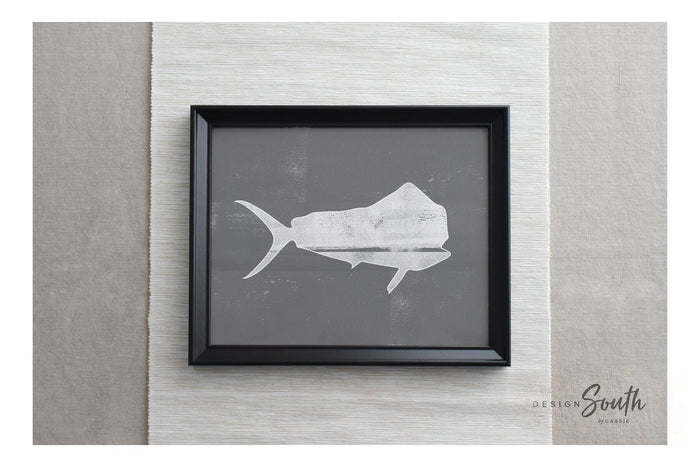 Fish navy blue gray, offshore fishing art, boys saltwater fish art, marlin nursery, boys fishing theme, fish nursery art, marlin fish decor