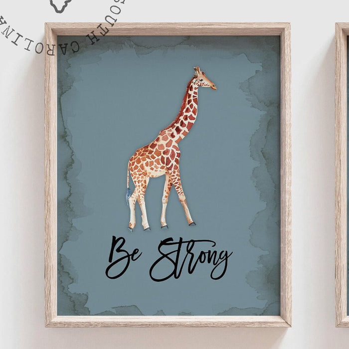 Inspirational boy wall art, denim blue toddler boy bedroom, animal toddler prints, inspire little boy decor, animal bedroom theme, blue art