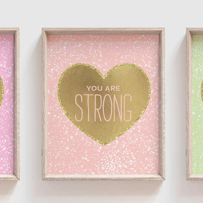 Inspirational wall art, motivational wall decor, affirmation prints, you are smart, brave, kind, loved, strong, unique, print collection kid