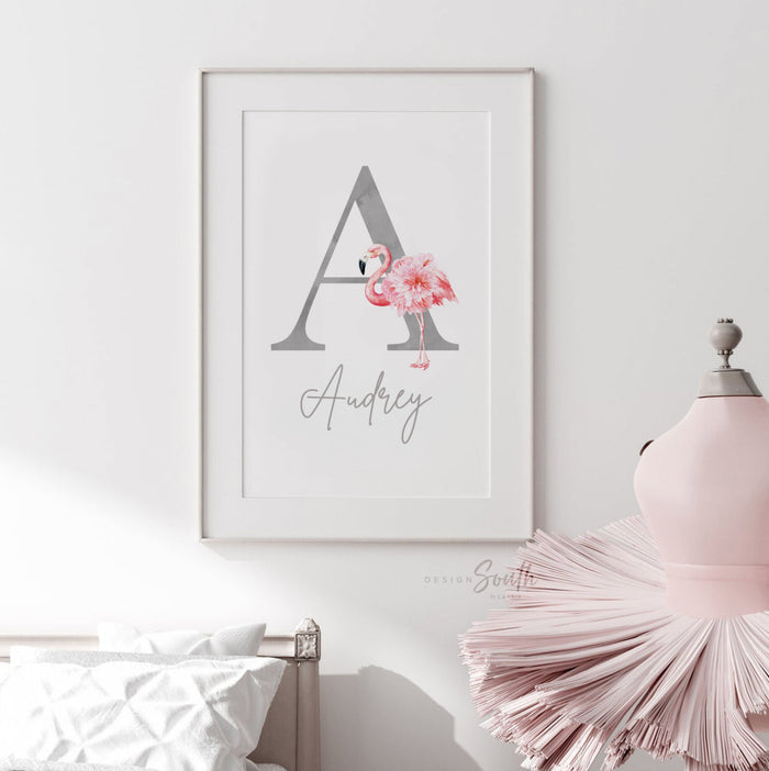 Tropical nursery baby gift, pink mint flamingo nursery, flamingo little girl bedroom, baby girl nursery ideas, themed nursery tropical girl