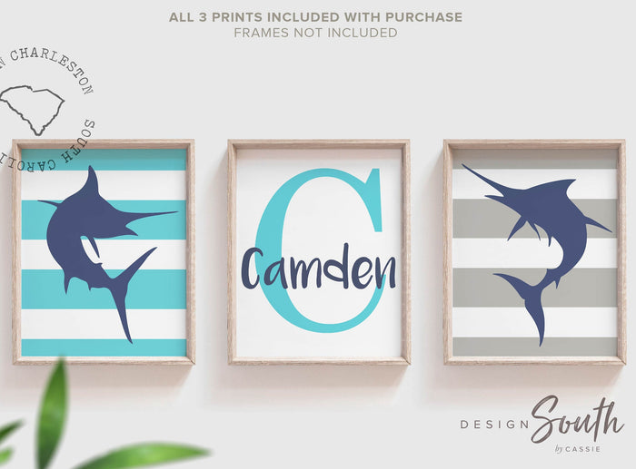 Offshore fishing, game fish kid, boys saltwater fish wall art, marlin nursery, boys fishing theme, fish nursery art boys, game fish decor