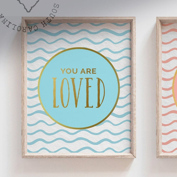 Pastel and gold decor, pastel and gold kids art, positive affirmation wall art prints, pastel girls room decor, girls pastel playroom ideas