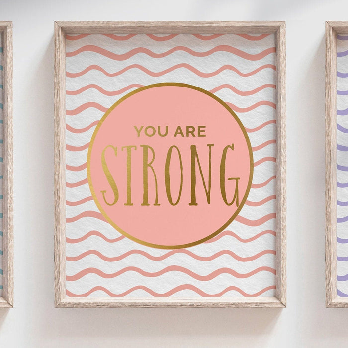 Pastel and gold decor, pastel and gold kids art, positive affirmation wall art prints, pastel girls room decor, girls pastel playroom ideas