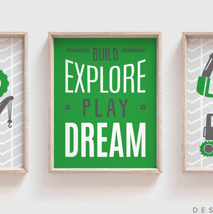 Tractors baby boy quote, boys bedroom wall construction theme posters, baby shower construction gift, birthday party construction theme gift