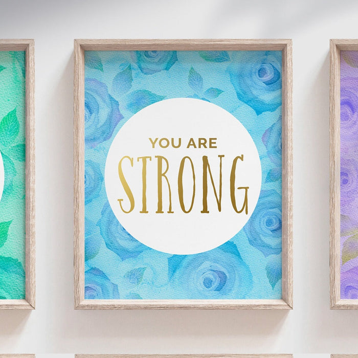 Positive girl playroom art, inspirational messages for girl wall art, set of 6 gallery wall prints girl quotes playroom bedroom or nursery