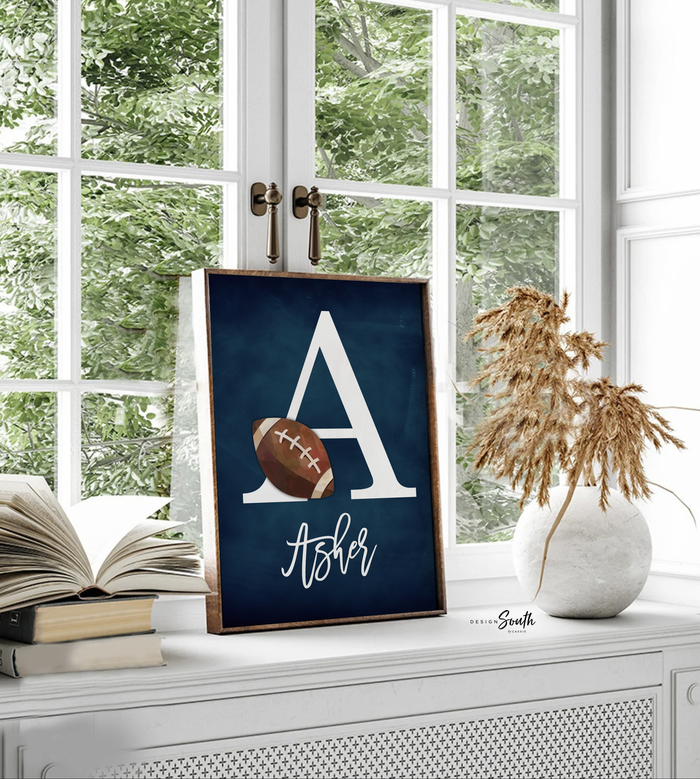 Sports collection print set boys name, sports theme wall pictures, sports art personalized gift, baseball football kids wall art boy nursery