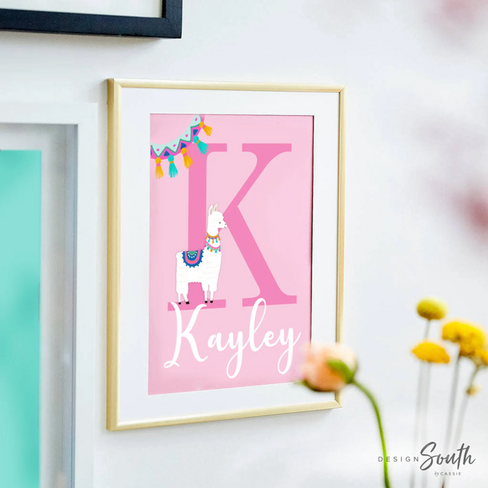 Sister Room Decor — Llama Prints with Both Names