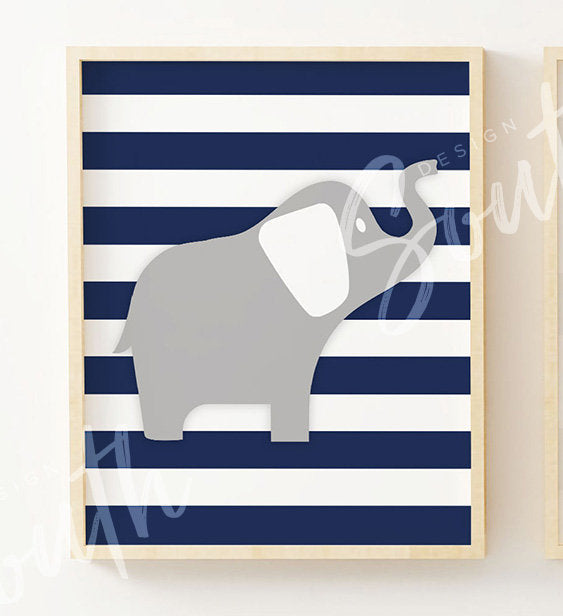 Twin nursery decor, elephant nursery decor, pink and navy blue, quote for twins, twin art, nursery wall decor, twin nursery for boy and girl