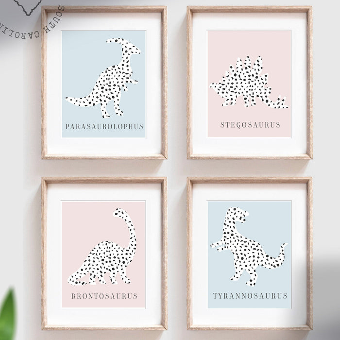 Twin nursery dinosaurs, boy girl shared nursery, boy girl shared room decor ideas, boy girl playroom wall art ideas, twin girl boy dinosaur