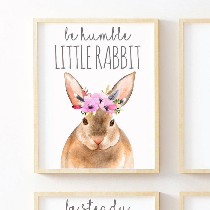Woodland baby wall art prints, nursery woodland theme animals, baby girl nursery watercolor animals, forest theme nursery, bunny deer rabbit