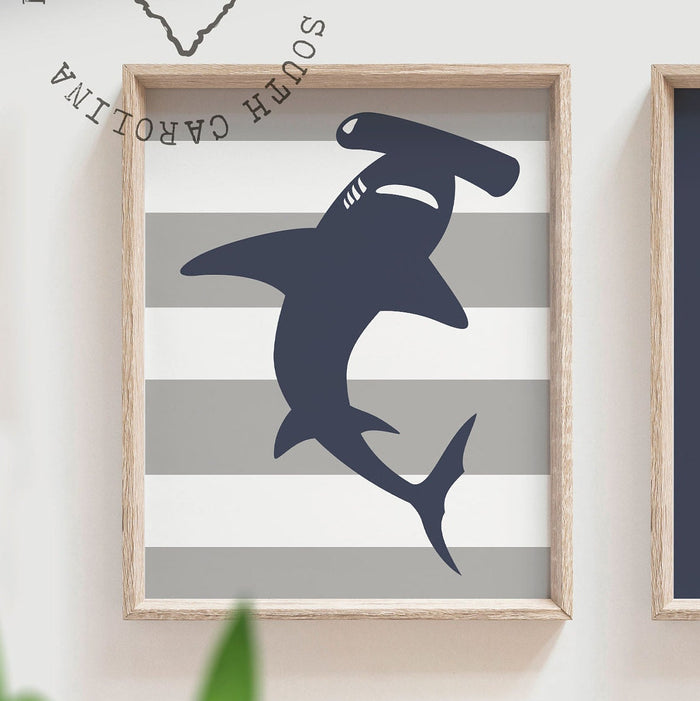 Shark nursery art, boys shark nursery decor personalized, kids shark decor, toddler shark room, shark decor, boys shark bedroom personalized