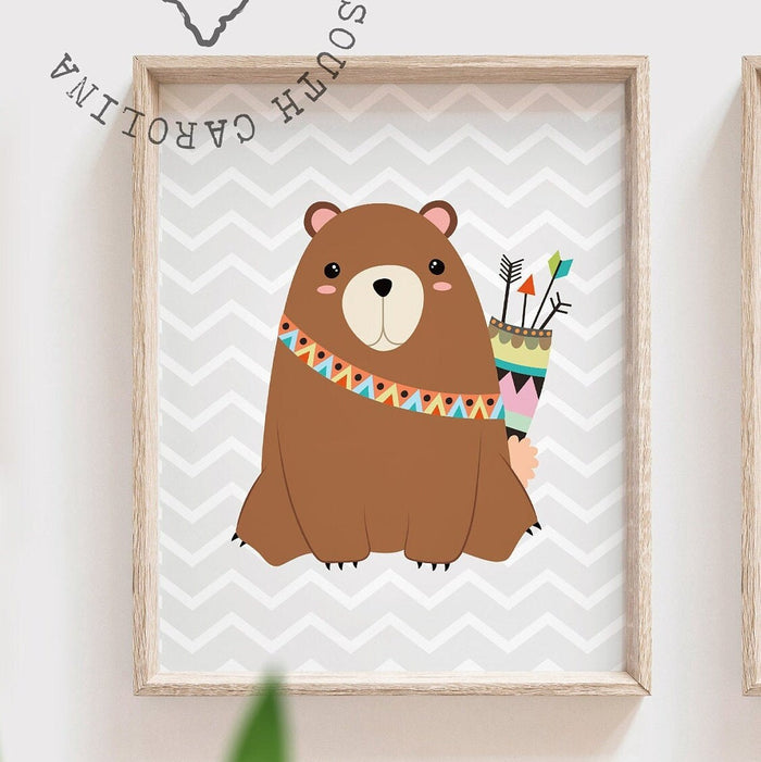 Twin woodland nursery or bedroom decor, kids shared bedroom wall art prints, be brave little ones, playroom wall ideas kids, children's wall