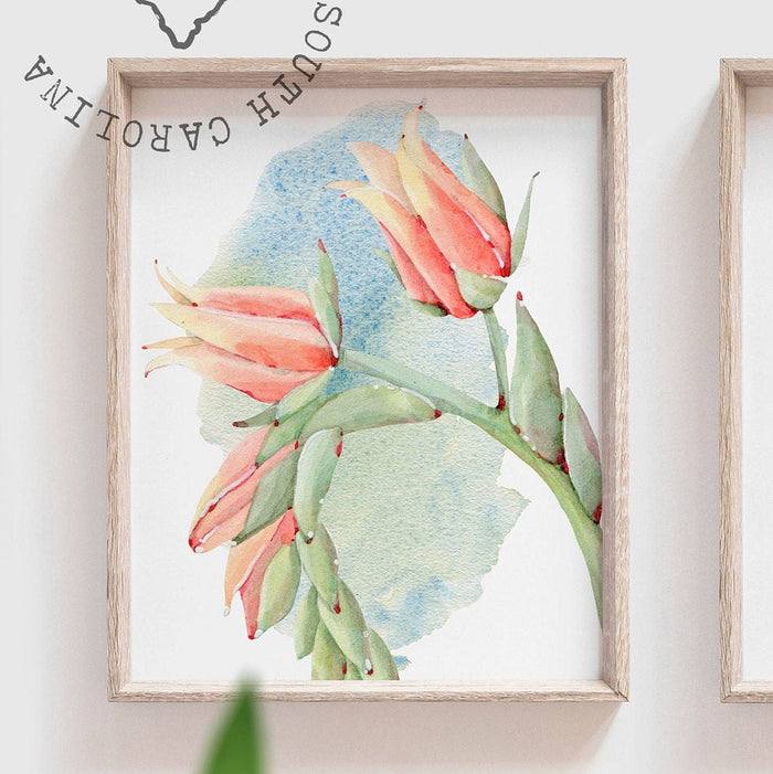 Tropical flamingo nursery, pink green nursery tropical floral, palm leaf tropical theme baby, trendy nursery wall art decor baby girl gift