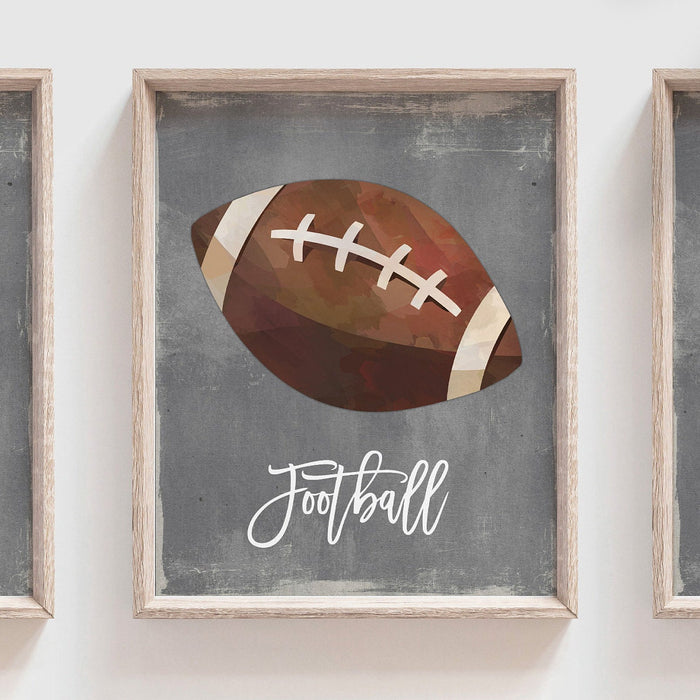 Sports boys room baseball football soccer hockey basketball golf, toddler sports room decor, wall art boys prints neutral gray industrial