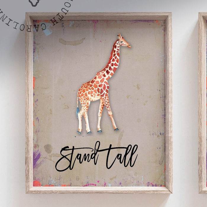 Zoo animal playroom decor, jungle theme safari kid room, gender neutral unisex art print set, kids modern inspirational posters neutral tone