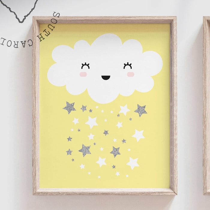 Twin nursery art print, sister nursery decor lilac purple and yellow nursery, girl room decor, twin nursery art girls, customized twin gift