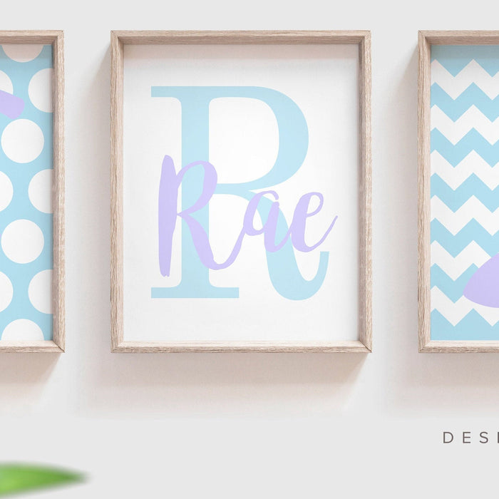 Purple & Blue Shark Wall Art for Girls — Girls' Shark Room