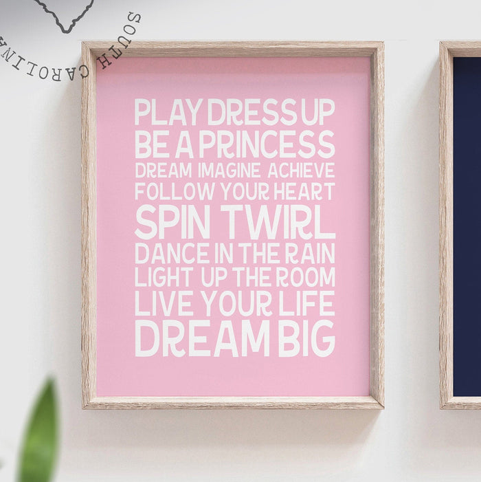 Twin nursery decor, navy blue and pink, dream big, dream big quote, quote for twins, boy girl nursery, princess quote, sports quote, art