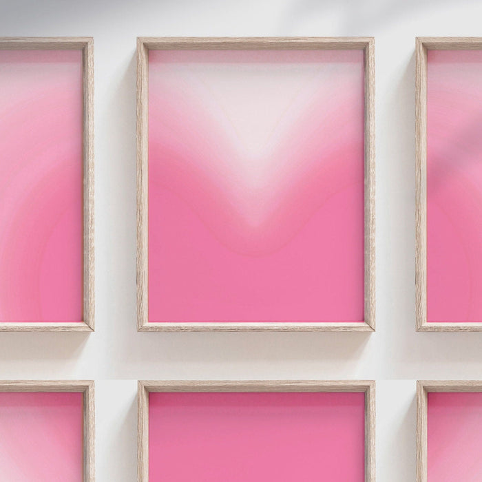 Wall art in pink and white, little girl heart art print set, little girl bedroom ideas, pink gallery wall, love heart themed baby wall art