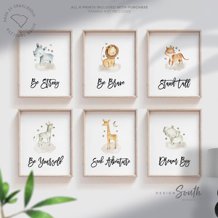 Cute baby animals for nursery, animals safari nursery art, watercolor baby animals, farm animal room wall art collection set prints, animals