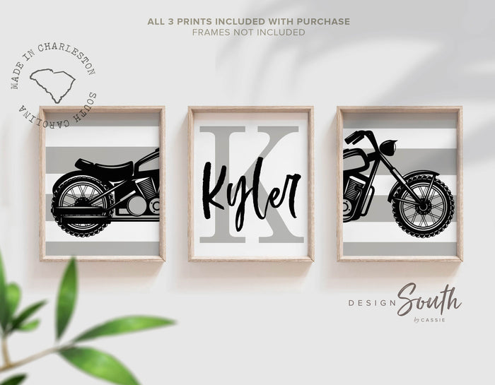 Motorcycle Nursery Decor — Baby Boy Motorbike Wall Art