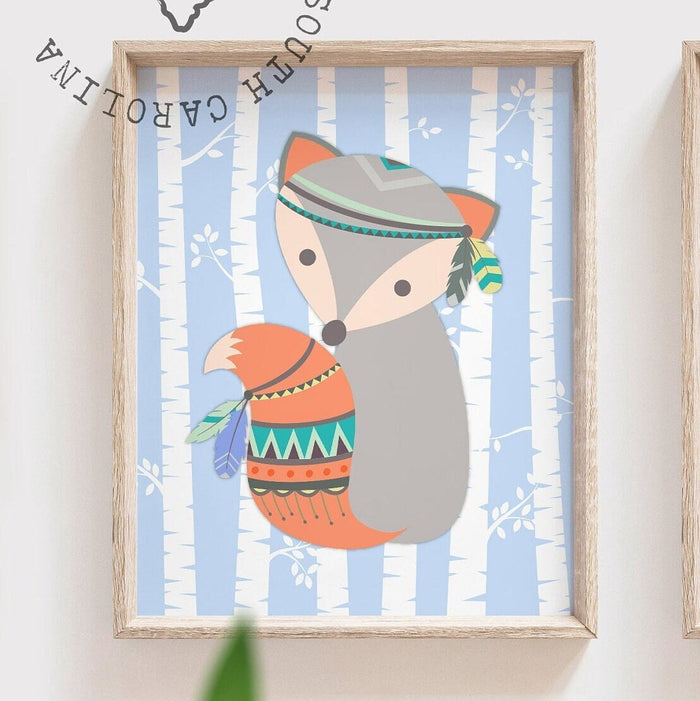 Baby fox signs, wall art print fox, boys nursery decor foxes, baby boy nursery woodland fox decor, personalized fox art, fox baby boy gift