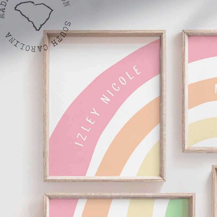 Sister art unicorn colors, pastel rainbow for sisters, wall art pastel soft colors, sister signs, twin girl nursery ideas, pastel twin room